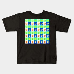 Flowers in colorful squares Kids T-Shirt